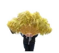 Eventail Plume Grand éventail de Plumes, for Mariage, Carnaval, célébration, Spectacle Danse du Ventre, décoration DIY, à Roses, 13 os Performance(Olive Green,100CM Left Hand)