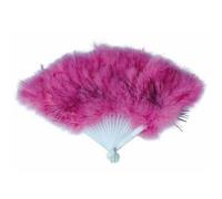 Eventail plumes rose - PARTY PRO - Hauteur 27 cm - largeur ouvert 35 cm