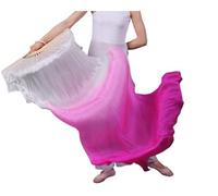 Éventail pour La Danse Orientale 1 Paire (Gauche + Droite) Voile d'éventail de Danse du Ventre en Soie véritable 0,8 m for Femmes(Color 9,150cmX90cm)