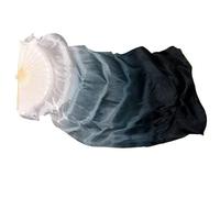 Éventail pour La Danse Orientale Éventail de Danse en Soie véritable, Accessoires du Ventre sur scène, voiles Teints à la Main(White Gray Black,210cm 1Pair)