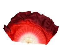 Éventail pour La Danse Orientale Paire de voiles d'éventail Danse, 2 pièces, Cercle, Accessoires Spectacle d'entraînement Danseuse en Soie véritable(Color 22,Right Left-1 People)
