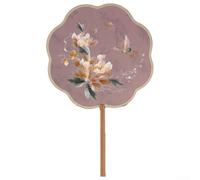 Éventail rond brodé double face de style ancien avec savoir-faire pour Hanfu, théâtre et occasions spéciales (C)