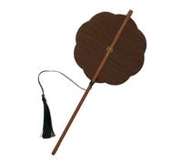 Éventail rond chinois, éventail pliable de style ancien classique, manche en bois massif, éventail portable en soie de bambou pouvant être tourné et enroulé for le rangement(G)