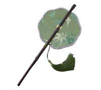 Éventail rond chinois, éventail pliable enroulable et portable, éventail chinois classique en soie, éventail rond pliable portable(B)