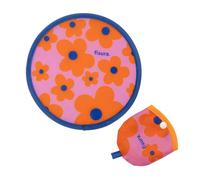 fisura. Éventail rond pliable « Fleurs » - Ventilateur à main pliable original - Frisbee fleurs roses et oranges - Éventail portable pour fêtes - 20 cm, Fleurs, 1 unité, taille unique
