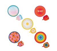 Éventail rond - Fisura - Éventail rond pliable mixte . Eventail pliant original. 5 unités. Ventilateur portable.