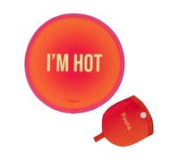 fisura. - Éventail rond pliable. Ventilateur à main pliable original. Frisbee pliable. Éventail portable pour fêtes. 20 cm. (Chaud, 1 unité)