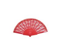 Éventail Rouge Dentelle Espagnol Senorita Burlesque Danseur Déguisement Prop