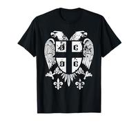 Éventail serbie à double tête avec blason de la Serbie T-Shirt