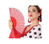 Eventail Tissu Rouge Espagnol