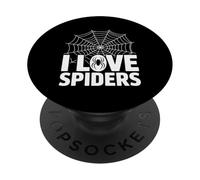 Éventail Toile d'araignée I Love Spiders PopSockets PopGrip Adhésif