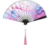 Eventail,Ventilateur De Poche Rétro Rose Imprimé Floral Frangé Ventilateur Pliant Antiquité Ventilateur De Danse Vintage Artisanat Ventilateur Pour Fête Mariage Cosplay Décoration De La Maison Pour