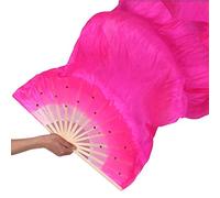 éVentail Voile LéGer,Eventail de Danse Orientale Danse 1.5M Kung FU Tai CHI SQUACE DE Dance Stage Personnes Personnes Festival DE Parties DIY Decor de Fournitures(Rose Red)