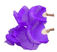 éVentail Voile LéGer,Eventail de Danse Orientale Ventilateurs de Voile de Soie à la Main ventiler Dansant Ventre(Lake Blue,180cm-90cm)