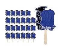 Éventails à double remise de diplôme, cadre photo découpé en nsemble de 24 pièces avec bricolage vierge, kit d'artisanat en papier souvenir de fête, accessoires de décoration d'événement avec