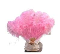 Eventails à Plumes, Grand éventail en Plumes d'autruche Rose, 100 et 130cm, Pliable à Main, for fête, Spectacle de Danse, Accessoires de Spectacle, Plume Rose(Pink,130cm)