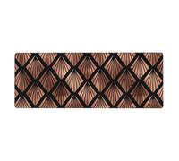 Éventails Art Déco en Or Rose sur Fond Noir,Grand Tapis de Souris pour Bureau, Clavier d'ordinateur, avec Base en Caoutchouc antidérapante, 30 x 80 cm