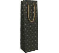Éventails art déco - or noir - Sacs à vin Sacs à vin avec cordelette - 39 x 12 x 9 cm - 12 pièces