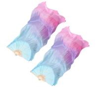 Éventails De Danse Orientale Accessoires de spectacle 2 pièces | Voiles Éventails En Soie Artificielle pour danseurs débutants interprètes instructeurs passionnés représentation sur scène