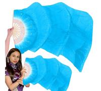 Éventails de danse orientale teints par nœuds pour danse orientale, 1,8 m de long avec baleines épaisses, fournitures de danse colorées, voiles d'éventail pliables pour les performances et la pratique