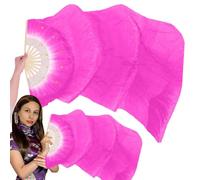 Éventails de danse orientale teints par nœuds pour danse orientale, 1,8 m de long avec baleines épaisses, fournitures de danse colorées, voiles d'éventail pliables pour les performances et la pratique