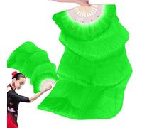 Éventails de danse orientale teints par nœuds pour danse orientale, 1,8 m de long avec baleines épaisses, fournitures de danse colorées, voiles d'éventail pliables pour les performances et la pratique