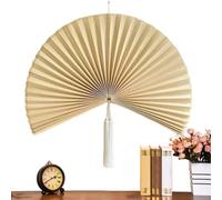 Éventails Décoratifs Muraux Sculpture en Bois Artisanale Boho avec Pompons | Décor au-dessus du Lit pour Salon, Maison, Entrée, Couloir, Porche, Appartement, Bureau, Café, Boutique,
