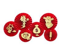 Éventails en papier de célébration 2026 avec plusieurs couleurs pour une décoration rapide de fête, accessoire mural élégant pour les vacances, décorations d'événements durables