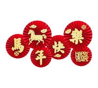 Éventails en papier de célébration 2026 avec plusieurs couleurs pour une décoration rapide de fête, accessoire mural élégant pour les vacances, décorations d'événements durables