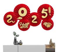 Éventails en papier génériques pour le Nouvel An - Décorations murales pour Nouvel An chinois, Décorations de Nouvel An lunaire Décorations festives pour le Nouvel An chinois | Décoration murale rouge