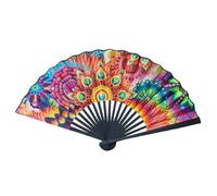 Éventails en tissu satiné - Éventail de style japonais oriental et asiatique | Éventail classique de style chinois et paon | Éventail à main en bambou antique | Éventail à main à motif vintage |