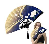 Éventails pliables en tissu de soie, ventilateur à main anime, éventail pliable japonais, éventail de motifs en tissu de soie pour événement culturel de Noël, décoration de mariage
