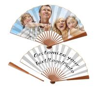 Eventails pliants personnalisés avec Votre Photo,10pcs Eventail Pliant personnalisé,Eventails pour Mariage, fête, Salon, Concert, Remise des diplômes,Eventail Pliant pour Entreprise