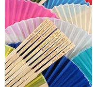 Éventails Pliants Personnalisés For Invités De Mariage, Éventails Pliables Gravés Personnalisés, Éventail À Main En Soie Gravé Personnalisé, DIY, Personnaliser Decorer Danse Fête Décoration(40Pcs)