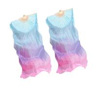 Éventails pour spectacles de danse - Lot de 2 éventails de danse du ventre long, éventails en soie élégants pour spectacles de théâtre, événements culturels, festivals musicaux, théâtres, Appas