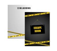 EventBoxx Escape Room Lot de 12 invitations avec ou sans sacs de fête | Escape Game Party Cartes d'invitation pour anniversaire d'enfant fille garçon | L'aventure d'anniversaire commence (invitations)