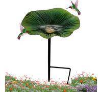 Eventerde Bain d'oiseaux - Station d'alimentation pour oiseaux avec tige et support - Étanche - En forme de fleur - Décoration de jardin - Avec tige en métal - Pour jardin, terrasse