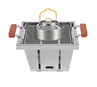 Eventerde Barbecue pliable, brûleur à charbon réglable en hauteur sur 4 positions, cuisinière pour pique-nique, camping, barbecue, pique-nique, balcon, jardin, aventure