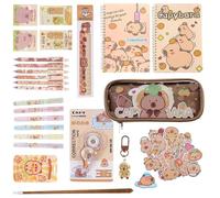 Eventerde Capybara Articles scolaires, stylo sac à main - étui dessin animé pour matériel scolaire, pour, filles, adolescentes, salle de classe, bureau, université, étude, travail