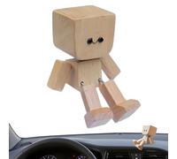 Eventerde Décorations pour Tableau de Bord de Voiture | en Bois aux Pieds Oscillants avec Base Magnétique | Accessoires Auto Mignons Expressions Interchangeables pour Camion Trajet Quotidien École