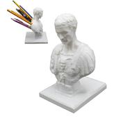 Eventerde Julius Caesar Statue de buste Porte-stylo, Porte-stylo et crayon Julius César Support de rangement pour stylos, porte-crayons en résine synthétique Amusant Ides of Stylos