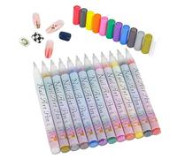 Eventerde Lot de 12 marqueurs à ongles - Pointe fine de 0,5 mm - Séchage rapide - Portable - Pour griffonnages et vernis - Pour manucure, décoration, lignage, tracé