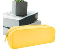 Eventerde Mallette à crayons en silicone - Porte-stylo esthétique - Trousse cosmétique multifonction en silicone pour papeterie, gommes, brosses, outils, jaune, Voir description, Voir description