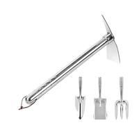 Eventerde Outils de Jardinage - Pelle À Légumes en Acier Inoxydable,Kit De 4 Outils pour Plantation, Aménagement Extérieur, Jardin, Pelouse, Terrasse, Camping Et Aération du Sol