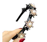 Eventerde Pinces à cheveux | Épingle à cheveux double frange multicolore avec strass pour danse, mariage, rendez-vous galant