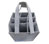 Eventerde Sac à bouteilles pour 9 bouteilles de vin, en feutre, sac à main, avec séparateurs, réutilisable, pour buveurs de vin, fête d'anniversaire, Noël, 24 x 24 x 28 cm, Gris clair, Voir