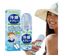 Eventerde Spray rafraîchissant pour temps chaud, 50 ml, spray rafraîchissant pour le visage et le corps, spray à la menthe naturelle, spray rafraîchissant pour le visage, prévient les coups de chaleur