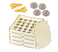 Eventerde Tamis de tri de blocs, trieur de blocs de construction,Brique de trieur de stockage à 4 plateaux | Trieur en bois de 3 tailles différentes pour les amateurs de blocs de construction, les
