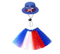 Eventerde Tenue d'oies d'extérieur, ensemble de tenue, jupe Star DRINT formelle - Jour de l'indépendance - Grande figurine de 58 cm avec chapeaux - Jupe colorée pour pelouse