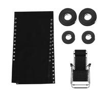 Eventerde Tissu De Rechange pour Chaise Longue & 4 Cordons De Rechange, 160 Cm, Tissu De Rechange en Maille pour Chaise Inclinable, Toile De Rechange pour Transats, Kit Remplacement Transats